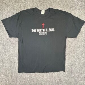 Gildan Mens This Shirt Is Illegal Romans 1:16 Christian Graphic T-Shirt Black XL